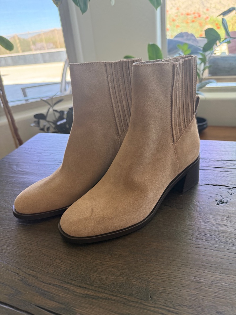 Dolce Vita Taupe Suede Ankle Booties